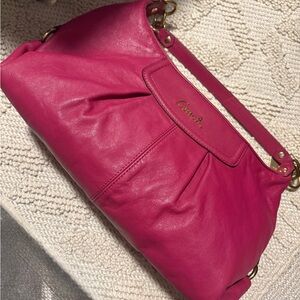 Coach Y2K Ashley Fuchsia Leather Shoulder Bag